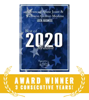 A Best of Medina award, declaring Advanced Spine Joint & Wellness Center a 3-year winner